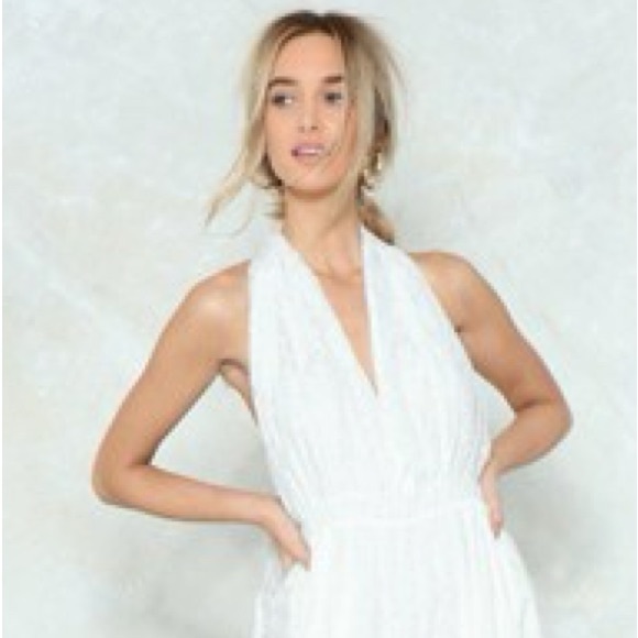 Lace Your Fears Wide-Leg Halter Maxi Jumpsuit – Size 6- - Picture 15 of 15